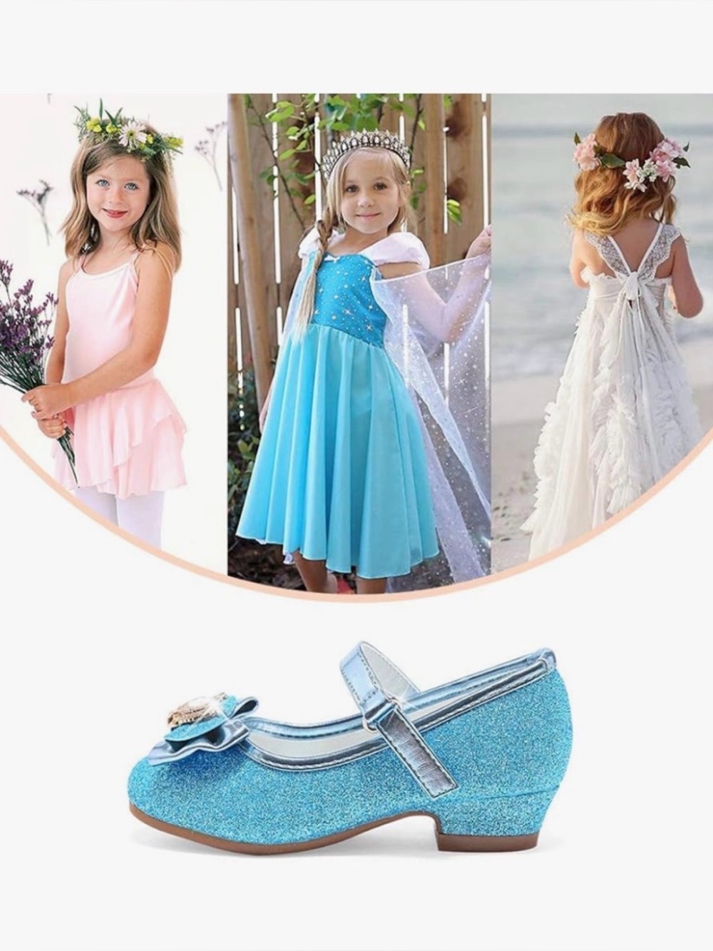 Stelle Girls Dress Play Sparkly Elsa Shoes Size 10 - Picture 4 of 16
